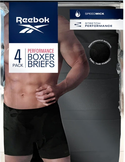 Reebok Men's Performance Boxer Briefs 4-Pack
