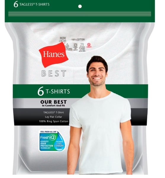 Hanes Crew Neck T-Shirt 6-Pack