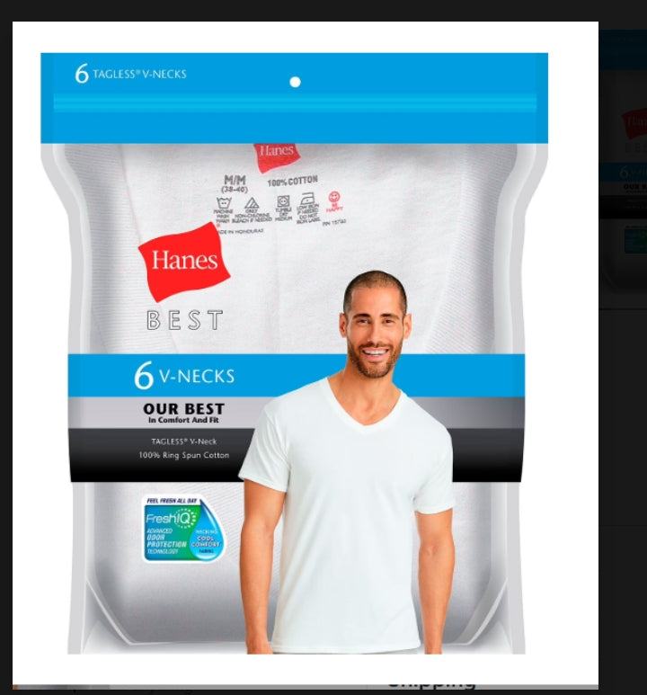 Hanes V-Neck T-Shirt 6-Pack